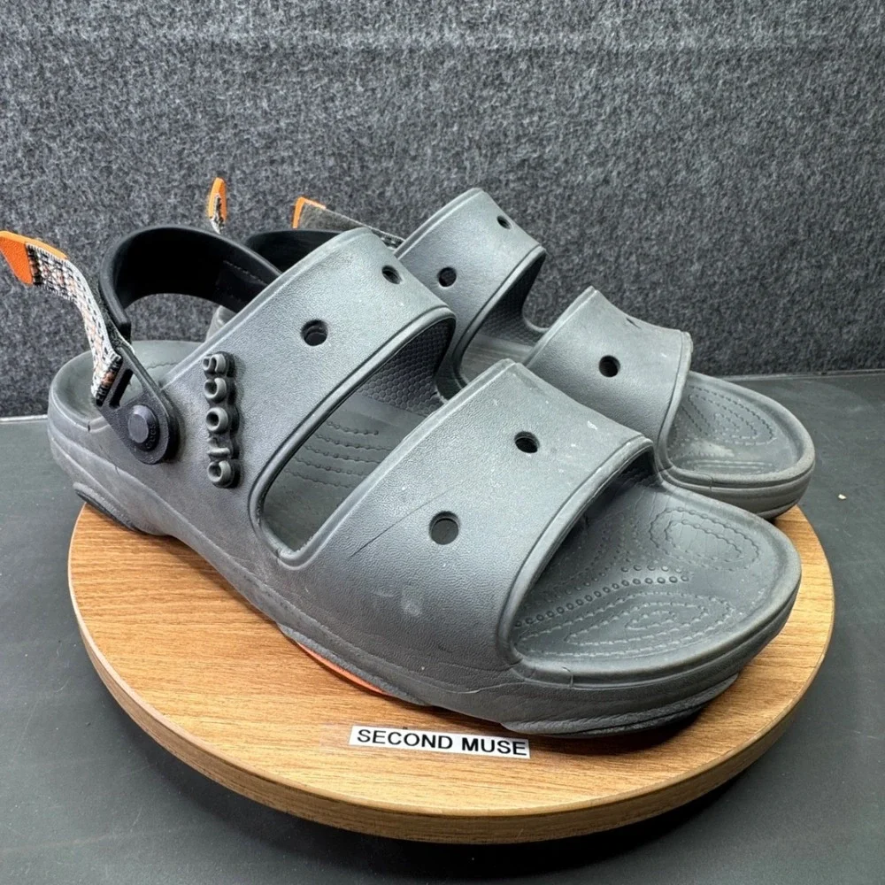 Crocs Men‎ Size M Gray Sport Sandals Adjustable Strap Comfort Iconic